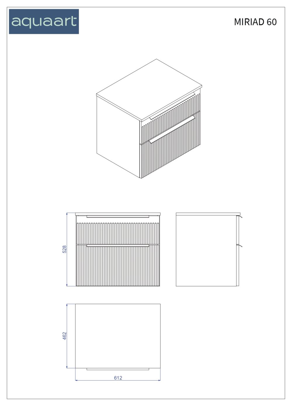 MIRIAD 60 DONJI KUPAONSKI ORMARIĆ ZELENI MAT S PLOČOM CANDELA MRAMOR - Slika 6