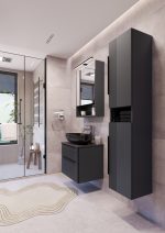 MIRIAD 70 DONJI KUPAONSKI ORMARIĆ GRAFIT SUPERMAT S PLOČOM SCIVARO ŠKRILJEVAC - Slika 3