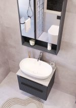 MIRIAD 70 DONJI KUPAONSKI ORMARIĆ GRAFIT SUPERMAT S PLOČOM CANDELA MRAMOR - Slika 4