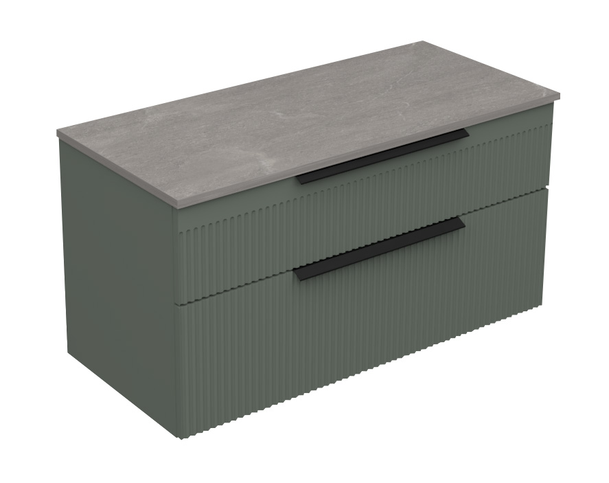 18331-1-2.jpg MIRIAD 100 DONJI KUPAONSKI ORMARIĆ ZELENI MAT S PLOČOM CANDELA MRAMOR - Slika 1