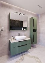 MIRIAD 100 DONJI KUPAONSKI ORMARIĆ ZELENI MAT S PLOČOM CANDELA MRAMOR - Slika 5