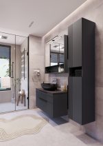 MIRIAD 100 DONJI KUPAONSKI ORMARIĆ GRAFIT SUPERMAT S PLOČOM SCIVARO ŠKRILJEVAC - Slika 3