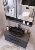 MIRIAD 100 DONJI KUPAONSKI ORMARIĆ GRAFIT SUPERMAT S PLOČOM SCIVARO ŠKRILJEVAC - Slika 4