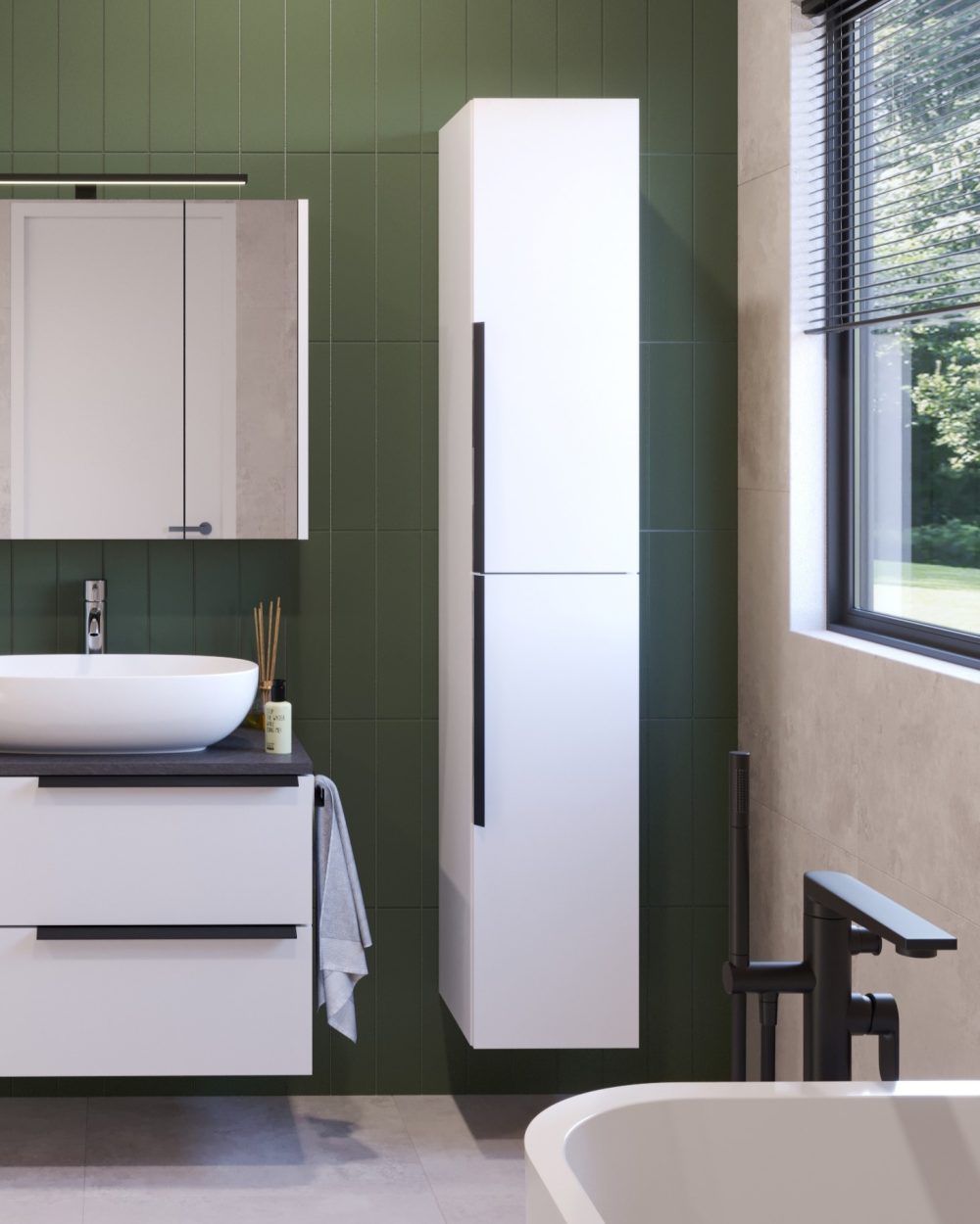 LATERAL 170 BOČNI KUPAONSKI ORMARIĆ BIJELI SJAJ - Slika 2