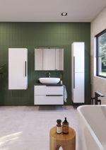 LATERAL 80 DONJI KUPAONSKI ORMARIĆ BIJELI SJAJ S PLOČOM SCIVARO ŠKRILJEVAC - Slika 2