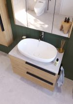 LATERAL 80 DONJI KUPAONSKI ORMARIĆ HRAST NATURAL S PLOČOM CANDELA MRAMOR - Slika 4