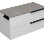 LATERAL 100 DONJI KUPAONSKI ORMARIĆ BIJELI SJAJ S PLOČOM CANDELA MRAMOR