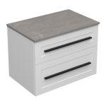 ETERNITY 70 DONJI KUPAONSKI ORMARIĆ BIJELI MAT CRNA RUČKICA S PLOČOM CANDELA MRAMOR