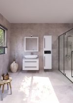 ETERNITY 70 DONJI KUPAONSKI ORMARIĆ BIJELI MAT CRNA RUČKICA S PLOČOM CANDELA MRAMOR - Slika 2