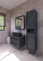 ETERNITY 70 DONJI KUPAONSKI ORMARIĆ GRAFIT SUPERMAT CRNA RUČKICA S PLOČOM SCIVARO ŠKRILJEVAC - Slika 5