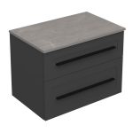 ETERNITY 70 DONJI KUPAONSKI ORMARIĆ GRAFIT SUPERMAT CRNA RUČKICA S PLOČOM CANDELA MRAMOR