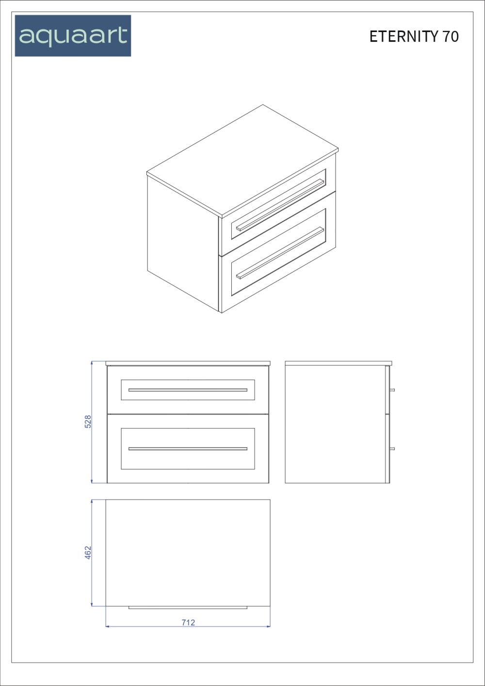 ETERNITY 70 DONJI KUPAONSKI ORMARIĆ KAŠMIR CRNA RUČKICA S PLOČOM CANDELA MRAMOR - Slika 6