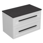 ETERNITY 80 DONJI KUPAONSKI ORMARIĆ BIJELI MAT CRNA RUČKICA S PLOČOM SCIVARO ŠKRILJEVAC