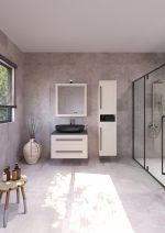 ETERNITY 80 DONJI KUPAONSKI ORMARIĆ KAŠMIR CRNA RUČKICA S PLOČOM SCIVARO ŠKRILJEVAC - Slika 2