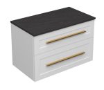 ETERNITY 80 DONJI KUPAONSKI ORMARIĆ BIJELI MAT ZLATNA RUČKICA S PLOČOM SCIVARO ŠKRILJEVAC