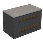 ETERNITY 80 DONJI KUPAONSKI ORMARIĆ GRAFIT SUPERMAT ZLATNA RUČKICA S PLOČOM CANDELA MRAMOR