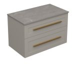 ETERNITY 80 LOWER BATHROOM CABINET CASHMERE GOLD HANDLE WITH CANDELA MARBLE