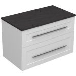 ETERNITY 80 DONJI KUPAONSKI ORMARIĆ BIJELI MAT SREBRNA RUČKICA S PLOČOM SCIVARO ŠKRILJEVAC