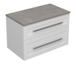 ETERNITY 80 DONJI KUPAONSKI ORMARIĆ BIJELI MAT SREBRNA RUČKICA S PLOČOM CANDELA MRAMOR