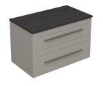 ETERNITY 80 LOWER BATHROOM CABINET CASHMERE SILVER HANDLE WITH SCIVARO SLATE STONE