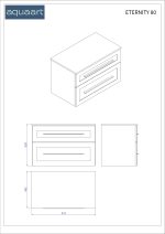 ETERNITY 80 LOWER BATHROOM CABINET CASHMERE SILVER HANDLE WITH SCIVARO SLATE STONE - Image 2