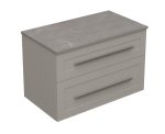 ETERNITY 80 LOWER BATHROOM CABINET CASHMERE SILVER HANDLE WITH CANDELA MARBLE