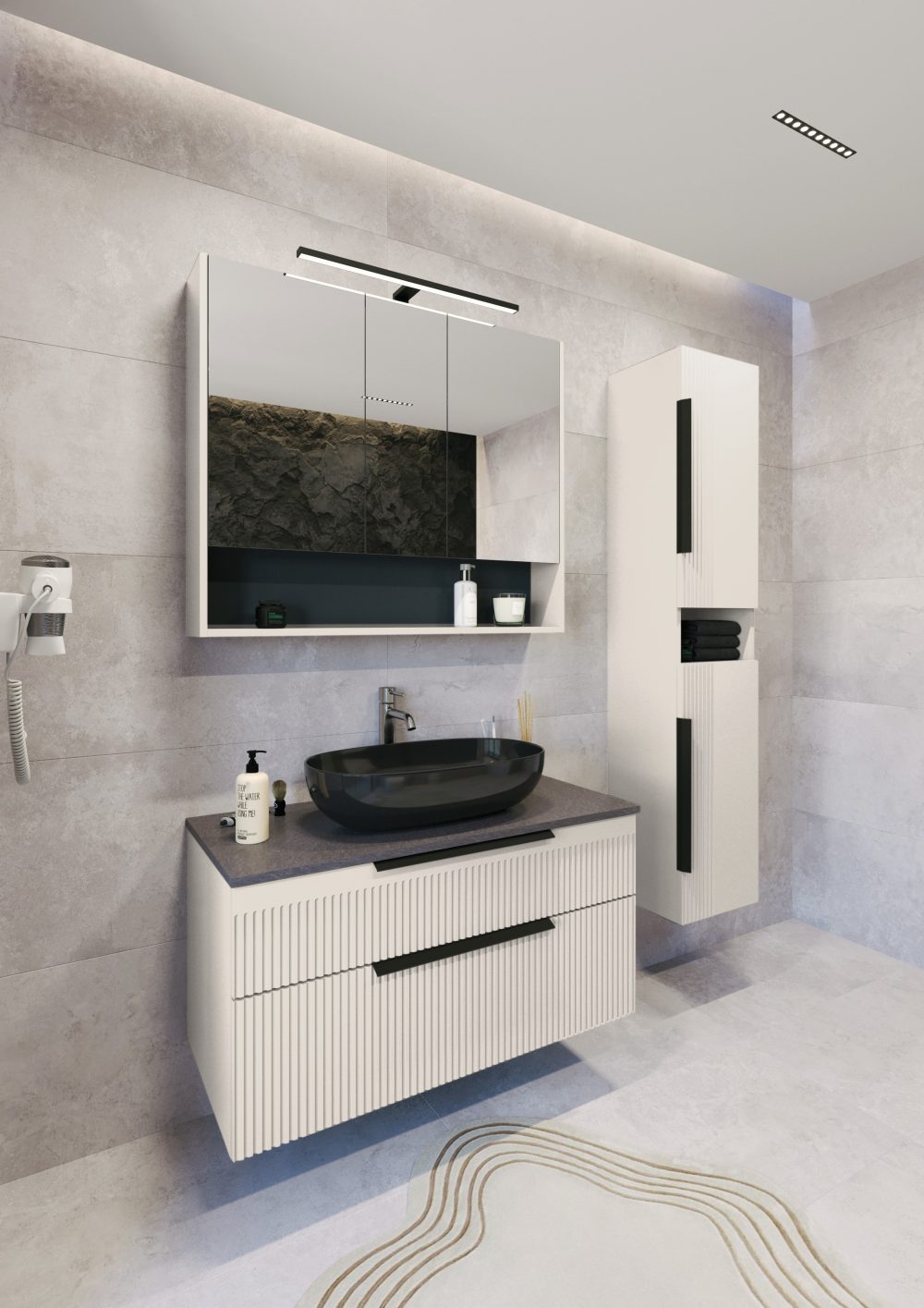 MIRIAD 100 DONJI KUPAONSKI ORMARIĆ KAŠMIR S PLOČOM SCIVARO ŠKRILJEVAC - Slika 2