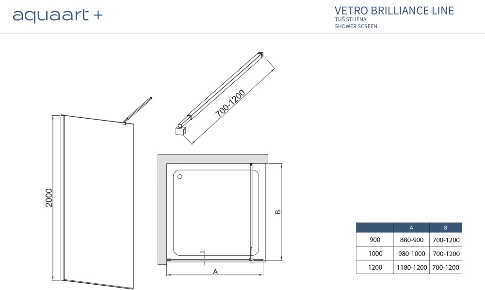 VETRO BRILLIANCE LINE 120 TUŠ STIJENA CHROME 120x200cm - Slika 4