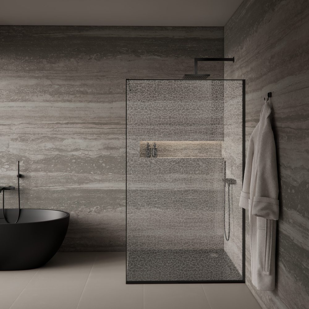 VETRO BRILLIANCE CRYSTAL 100 BLACK TUŠ STIJENA 100x200cm - Slika 4