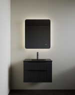 MIRIAD 70 BASE BATHROOM CABINET GRAFIT SUPERMAT (BLACK MATTE WASHBASIN) - Image 2