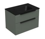 MIRIAD 70 BASE BATHROOM CABINET GREEN MATTE (BLACK MATTE WASHBASIN)