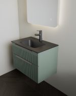MIRIAD 70 BASE BATHROOM CABINET GREEN MATTE (BLACK MATTE WASHBASIN) - Image 4