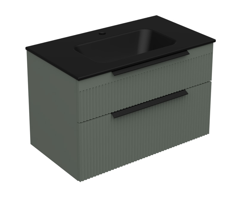 18588-1.jpg MIRIAD 80 DONJI KUPAONSKI ORMARIĆ ZELENI MAT (CRNI UMIVAONIK) - Slika 1