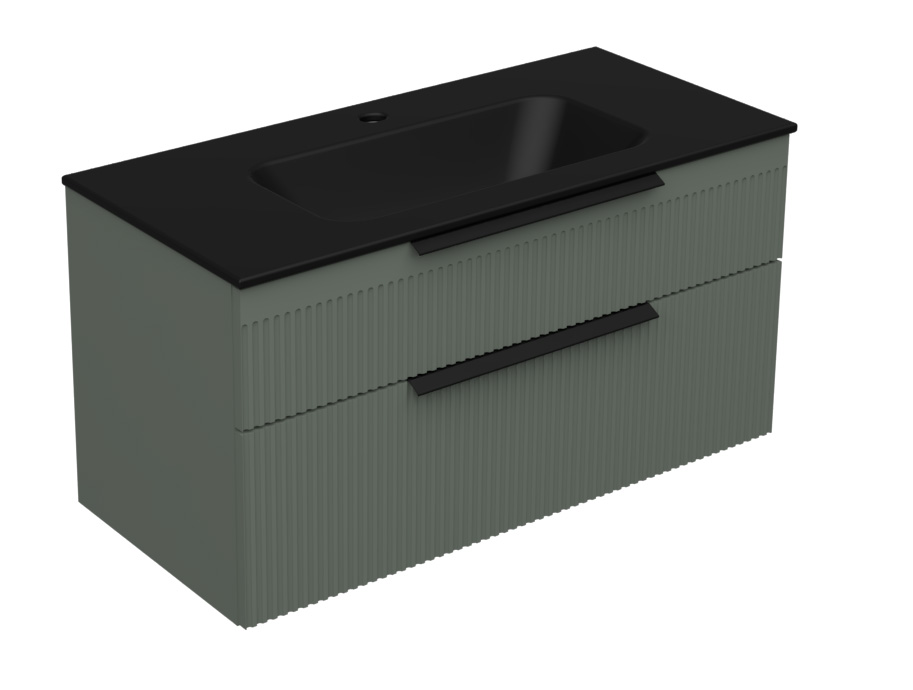 18591-1.jpg MIRIAD 100 DONJI KUPAONSKI ORMARIĆ ZELENI MAT (CRNI UMIVAONIK) - Slika 1