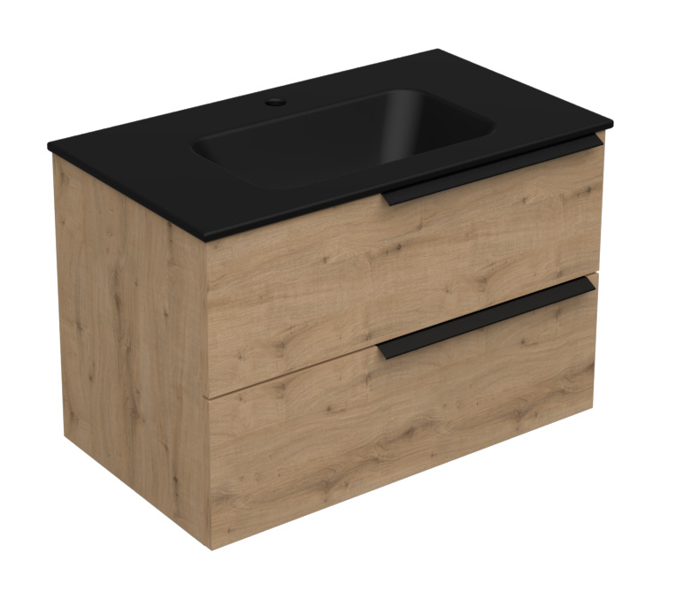 18595-1.jpg LATERAL 80 DONJI KUPAONSKI ORMARIĆ HRAST NATURAL (CRNI UMIVAONIK) - Slika 1