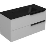 LATERAL 100 DONJI KUPAONSKI ORMARIĆ BIJELI SJAJ (CRNI UMIVAONIK)