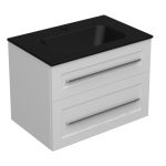 ETERNITY 70 DONJI KUPAONSKI ORMARIĆ BIJELI MAT SREBRNA RUČKICA (CRNI UMIVAONIK)