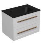 ETERNITY 70 DONJI KUPAONSKI ORMARIĆ BIJELI MAT ZLATNA RUČKICA (CRNI UMIVAONIK)