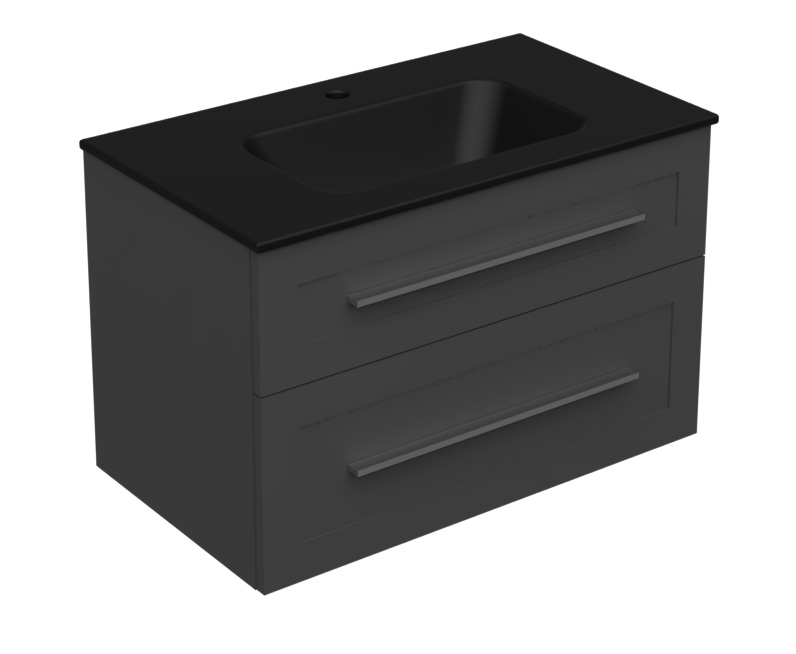 18611-1.jpg ETERNITY 80 DONJI KUPAONSKI ORMARIĆ GRAFIT SUPERMAT SREBRNA RUČKICA (CRNI UMIVAONIK) - Slika 1