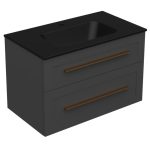 ETERNITY 80 DONJI KUPAONSKI ORMARIĆ GRAFIT SUPERMAT ZLATNA RUČKICA (CRNI UMIVAONIK)