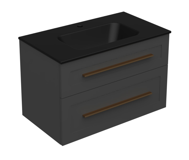 18612-1.jpg ETERNITY 80 DONJI KUPAONSKI ORMARIĆ GRAFIT SUPERMAT ZLATNA RUČKICA (CRNI UMIVAONIK) - Slika 1