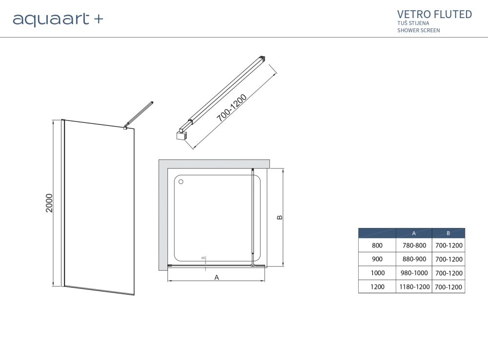 VETRO FLUTED 80F BLACK TUŠ STIJENA 80x200 cm - Slika 3