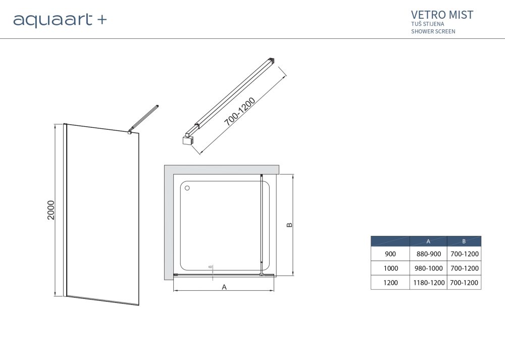 VETRO MIST 100F CHROME TUŠ STIJENA 100x200 cm - Slika 3