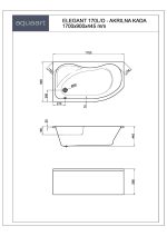 ELEGANT 170L/O ACRYL BATHTUB 1700x900x445 mm - Image 2