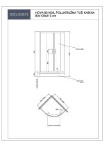 HOYA 80100/L POLUKRUŽNA TUŠ KABINA 80x100x210 cm - Slika 2