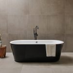 ESSENCE 185 SAMOSTOJEĆA KADA BLACK GLOSS 185x80x60 cm