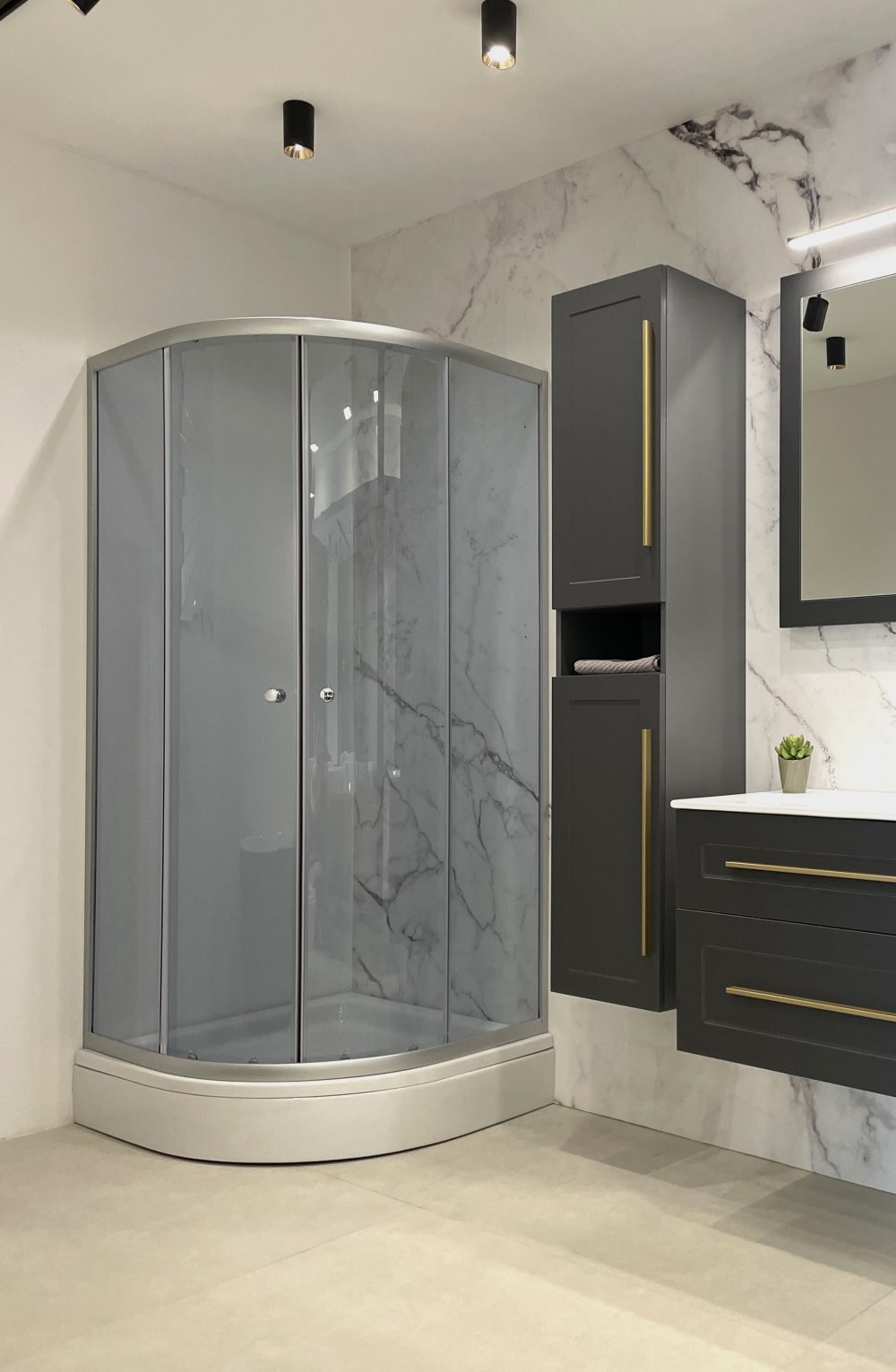 GRAY 90 POLUKRUŽNA TUŠ KABINA 90X90X205 - Slika 2