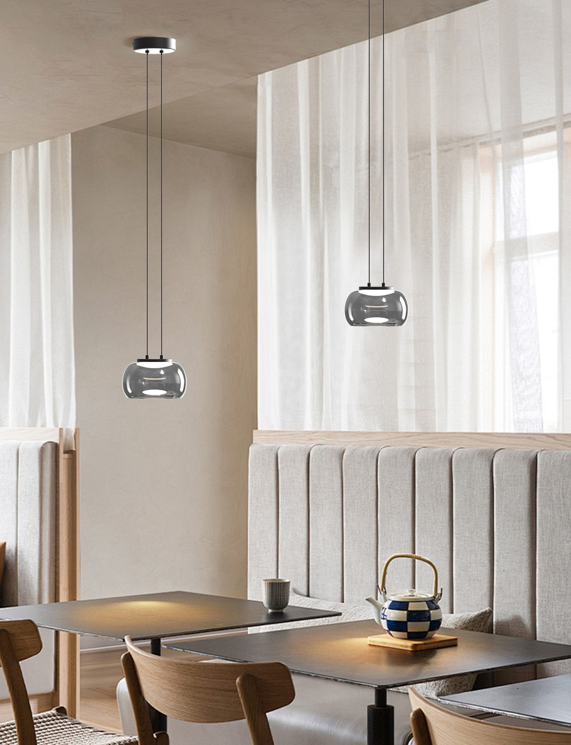 AT10947-1-1.jpg LED VISEĆA SVJETILJKA LUXEON D180 7W 240lm 3000K IP20 MATTE BLACK - Slika 1