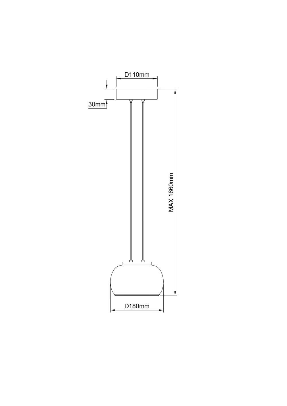 LED VISEĆA SVJETILJKA LUXEON D180 7W 240lm 3000K IP20 MATTE BLACK - Slika 4