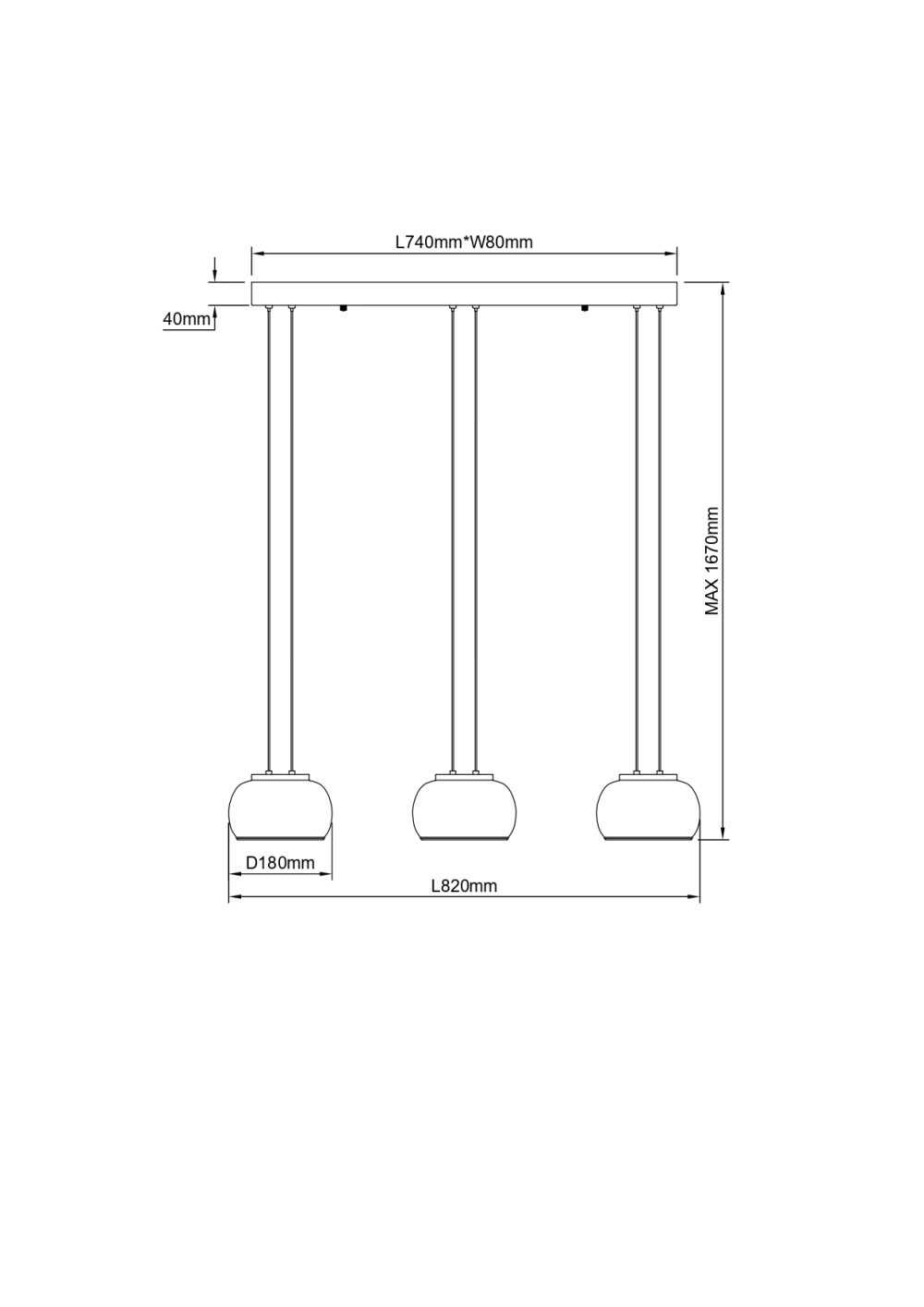 LED VISEĆA SVJETILJKA LUXEON 3 26W 1060lm 3000K IP20 MATTE BLACK - Slika 4